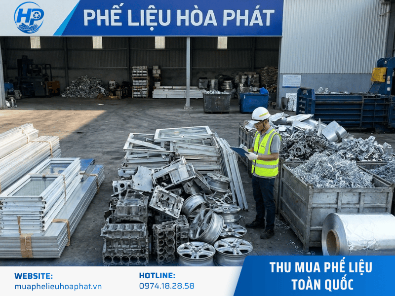 Kỹ thuật viên Phế Liệu Hòa Phát phân loại nhôm phế liệu loại 1 loại 2 và loại 3
