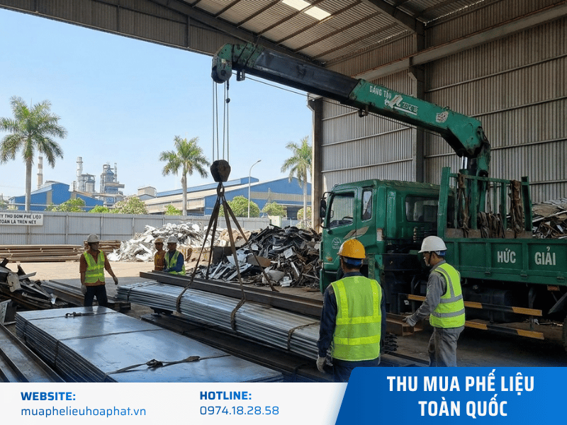 Trạm cân điện tử minh bạch xác định đơn giá thu mua phế liệu nhà xưởng tại công trình